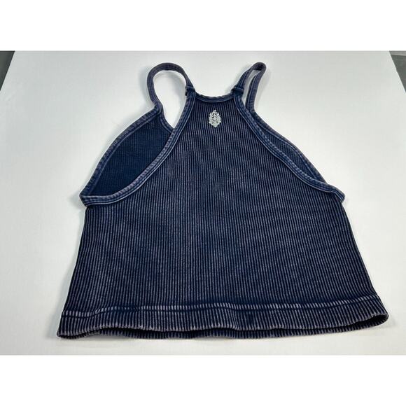 Free People Movement Happiness Runs Tank Top Cropped Ribbed Blue XS/S NWOT - Picture 5 of 5